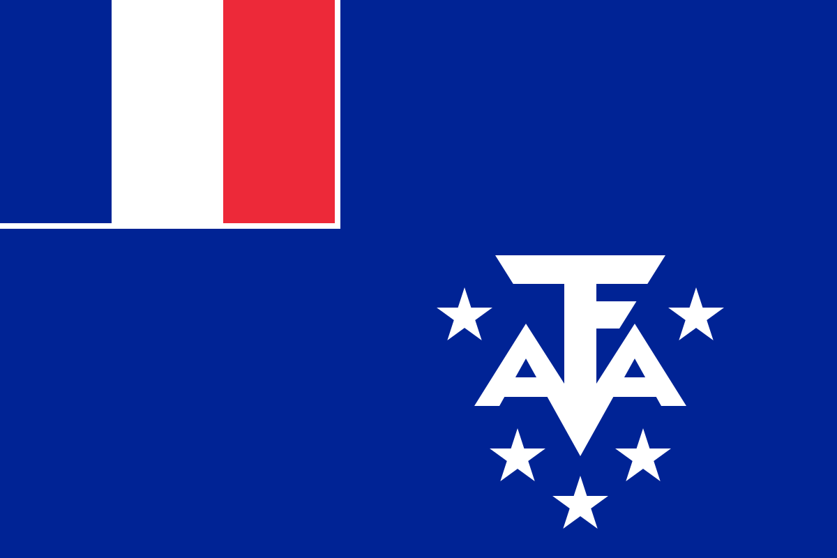 French Southern Territories national flag - official symbol of Antarctica